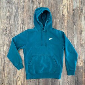 Nike Sportswear Club Fleece Pullover Hoodie Small Hooded Sweatshirt Green Abyss